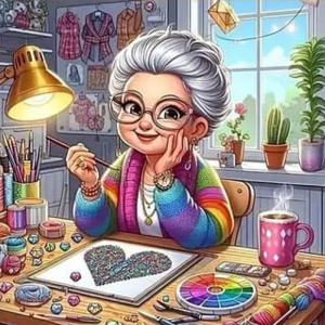 Grandma with Glasses Art